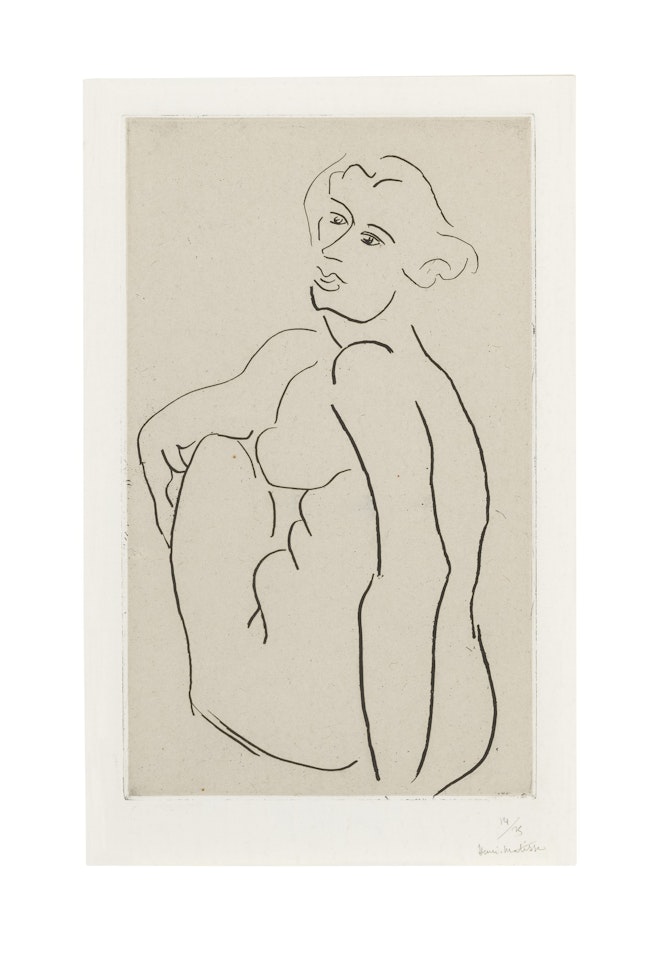 NU ASSIS LE DOS VU DE TROIS QUARTS (D. 227) by Henri Matisse