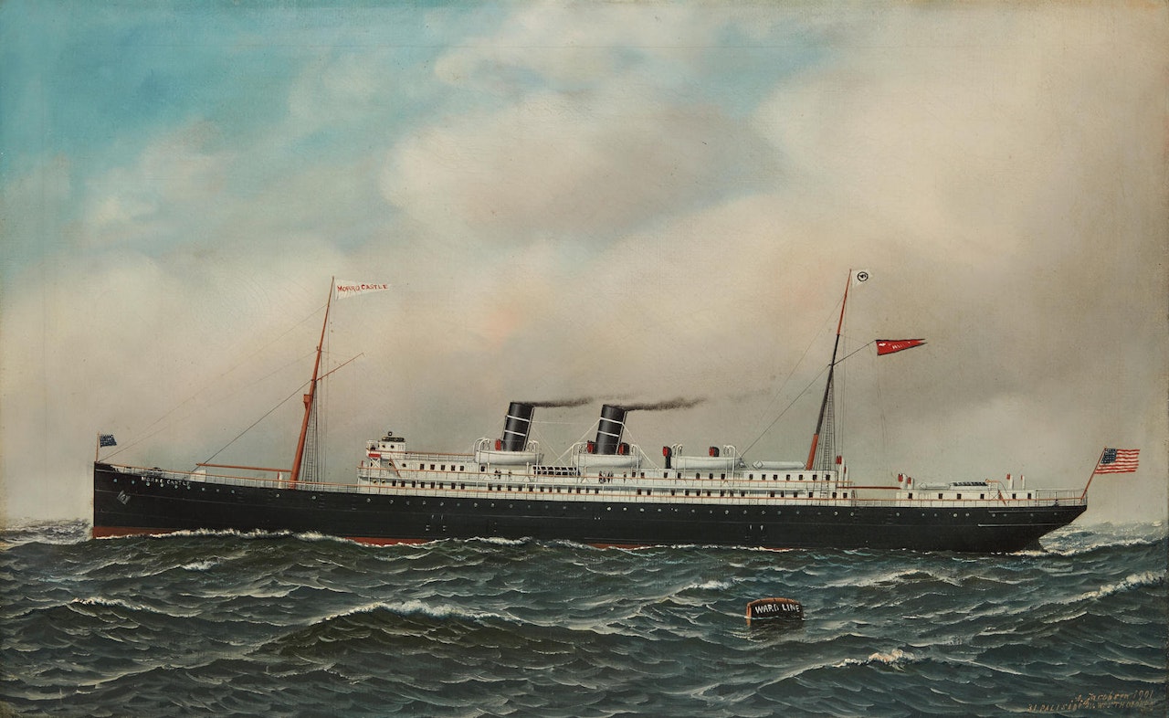 The S.S. Morro Castle of the Ward Line at Sea by Antonio Jacobsen