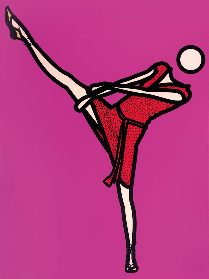 Caterina Dancing in Red Dress by Julian Opie