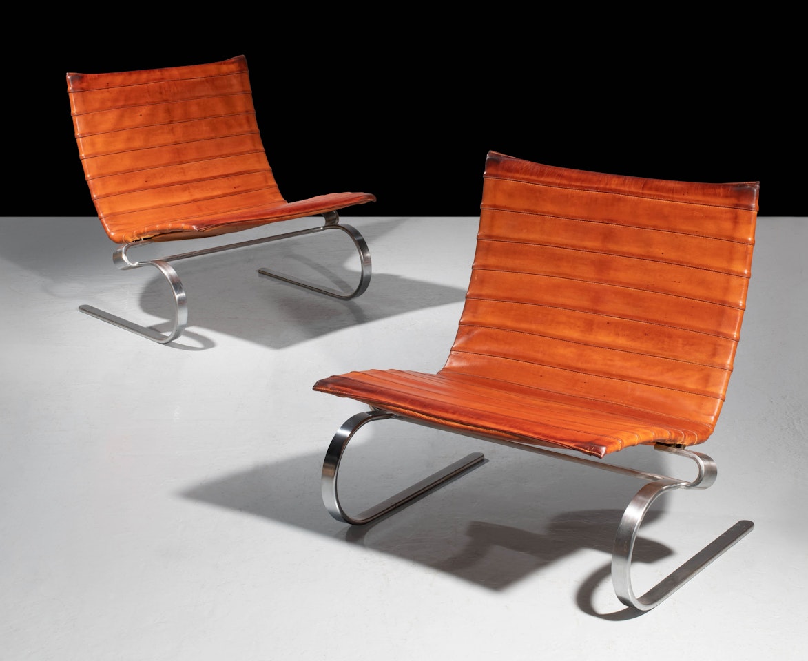 Paire de chauffeuses mod. PK 20 by Poul Kjaerholm
