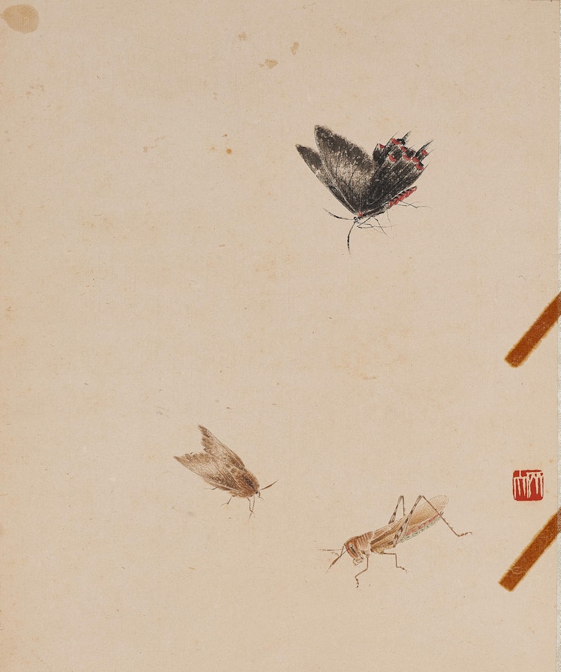 Butterfly, Moth and Grasshopper by Qi Baishi