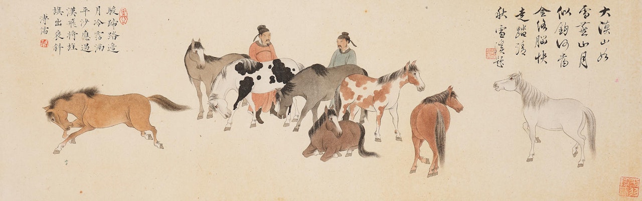 Eight Horses and Two Grooms by Pu Ru