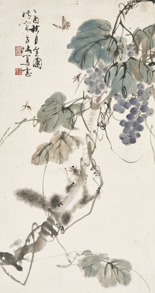 Squirrel and Grapes by Wang Xuetao