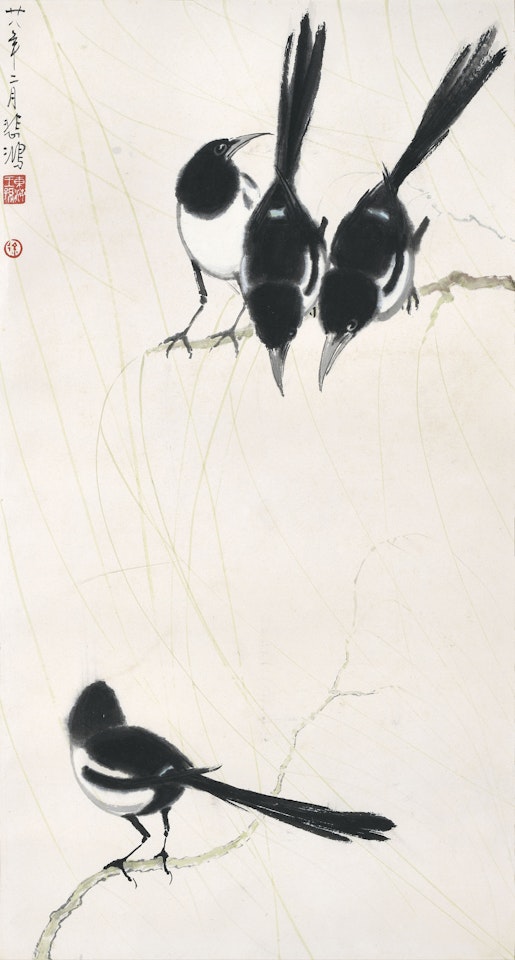 Four Magpies by Xu Beihong