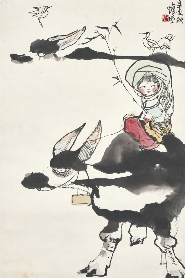 Herding Girl with a Bamboo Branch by Cheng Shifa