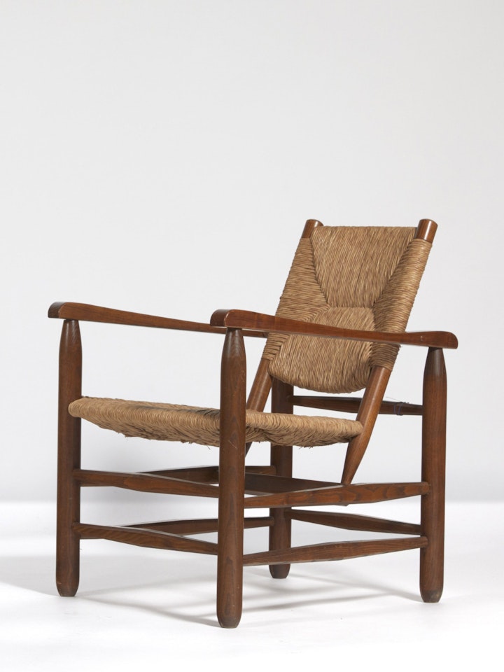 Fauteuil paillé n°21 dit « Chamrousse » by Charlotte Perriand