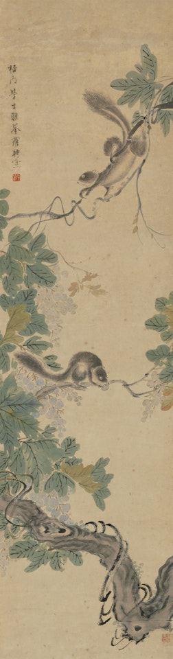 Squirrels and Grapes by Luo Ping