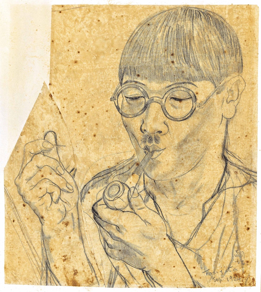 Autoportrait a la Pipe by Leonard Tsuguharu Foujita