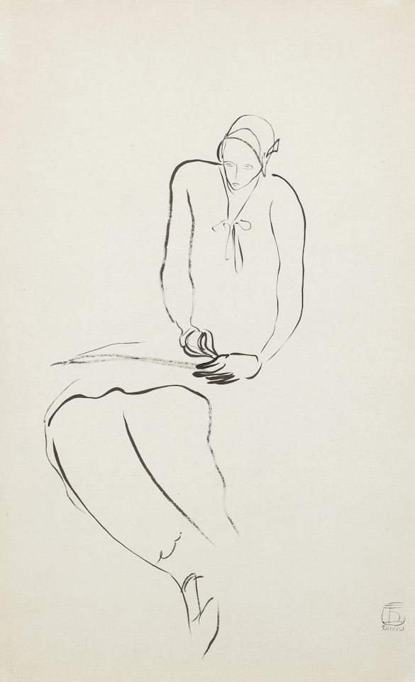 Lady Sketching by Sanyu