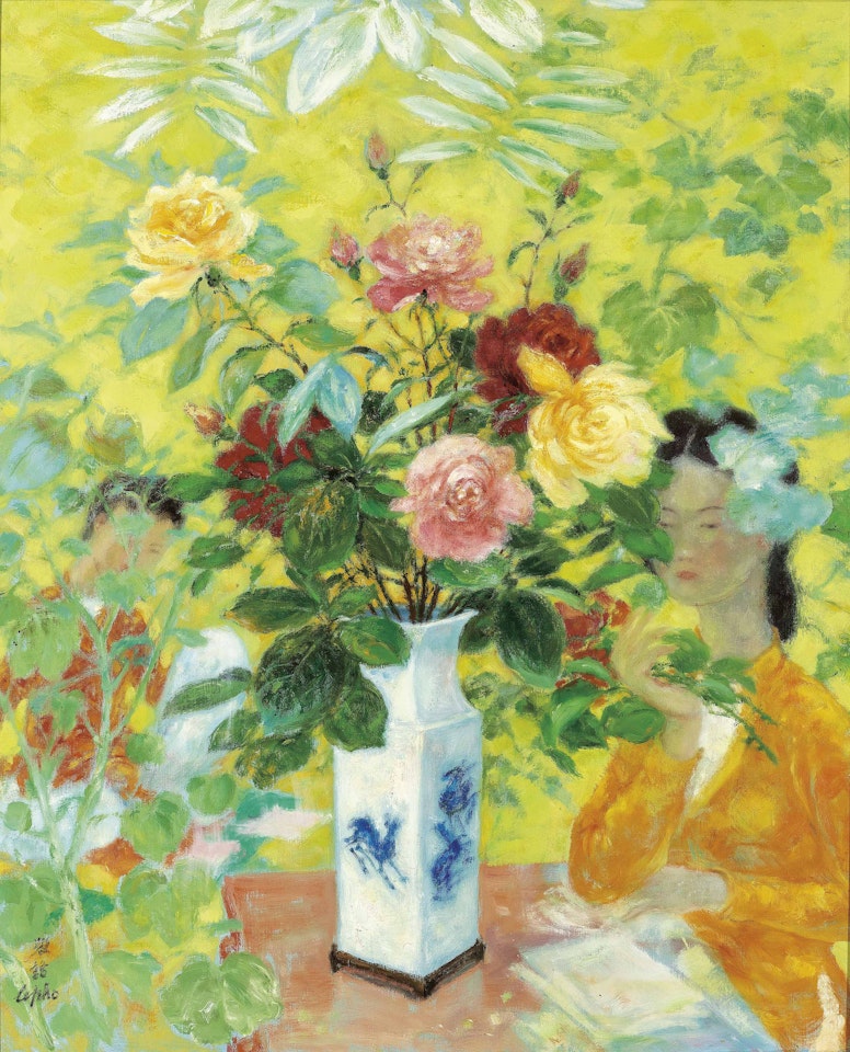 La Femme au Bouquet de Roses (The Lady with a Bouquet of Roses) by Le Pho