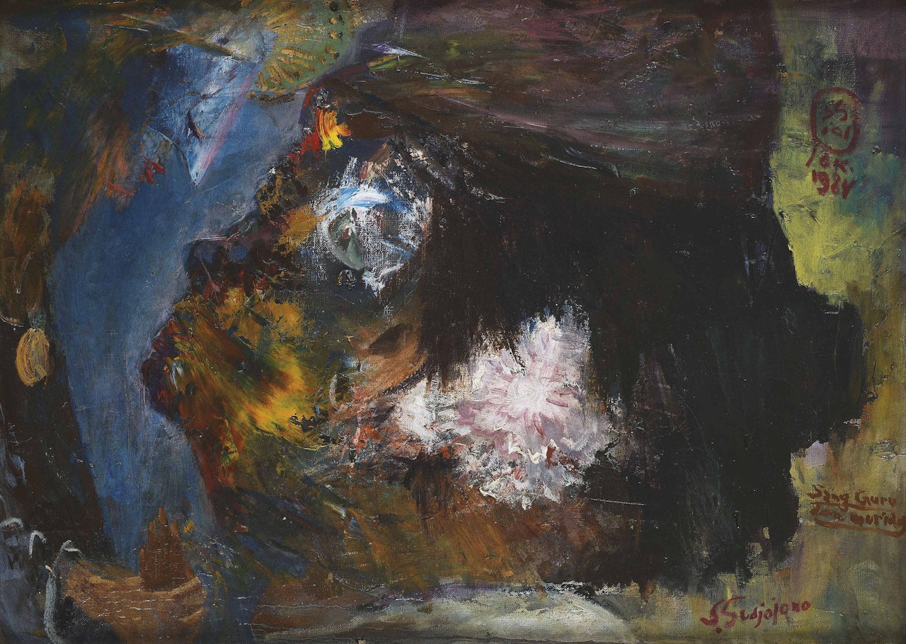 Sang Guru dan Muridnya (The Teacher and the Student) by Sindutomo Sudjojono