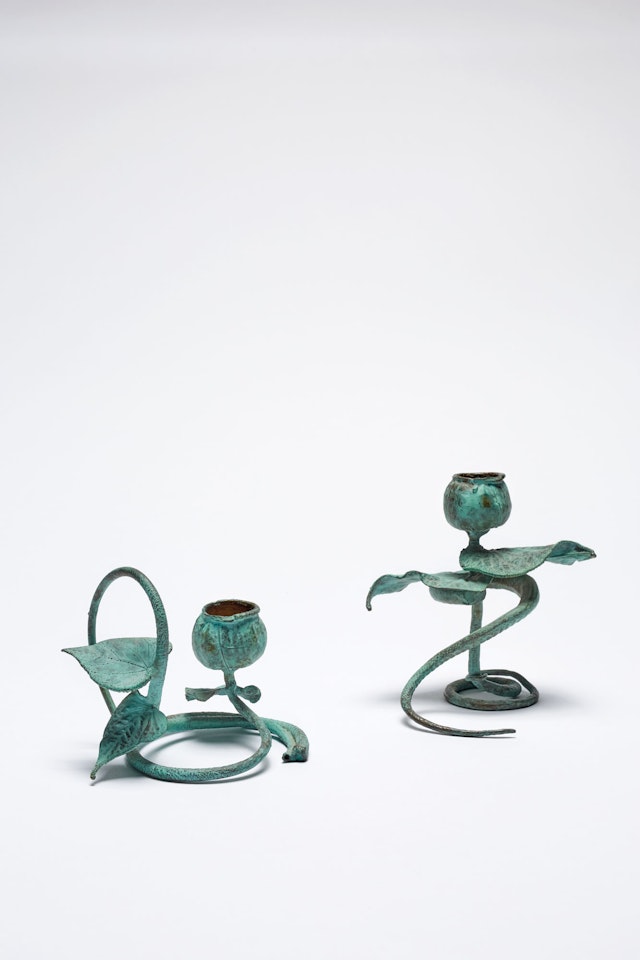 DEUX BOUGEOIRS 'FEUILLE' by Claude Lalanne