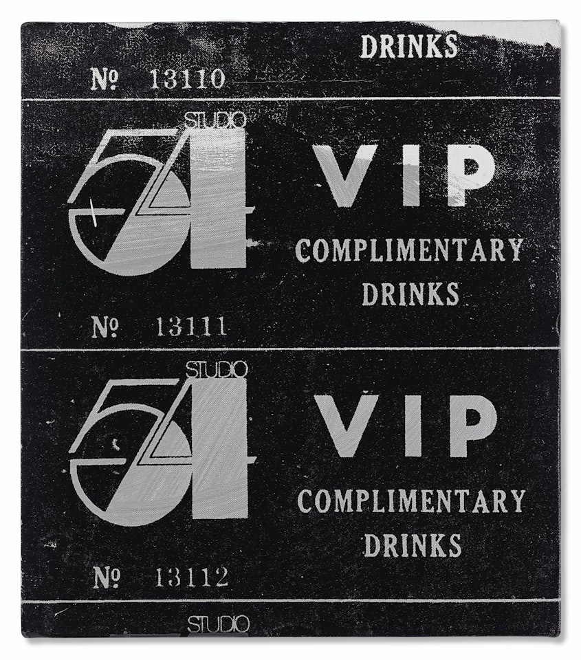 VIP Ticket - Studio 54 by Andy Warhol