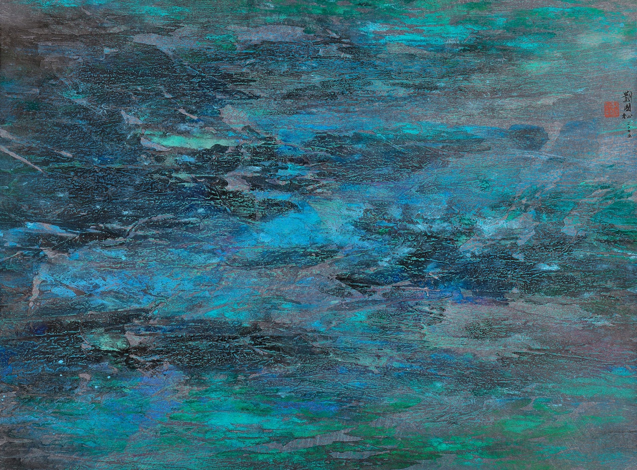 Morning at Penjingtan: Jiuzhaigou Series No.74 by Liu Kuo-Sung (Liu Guosong)