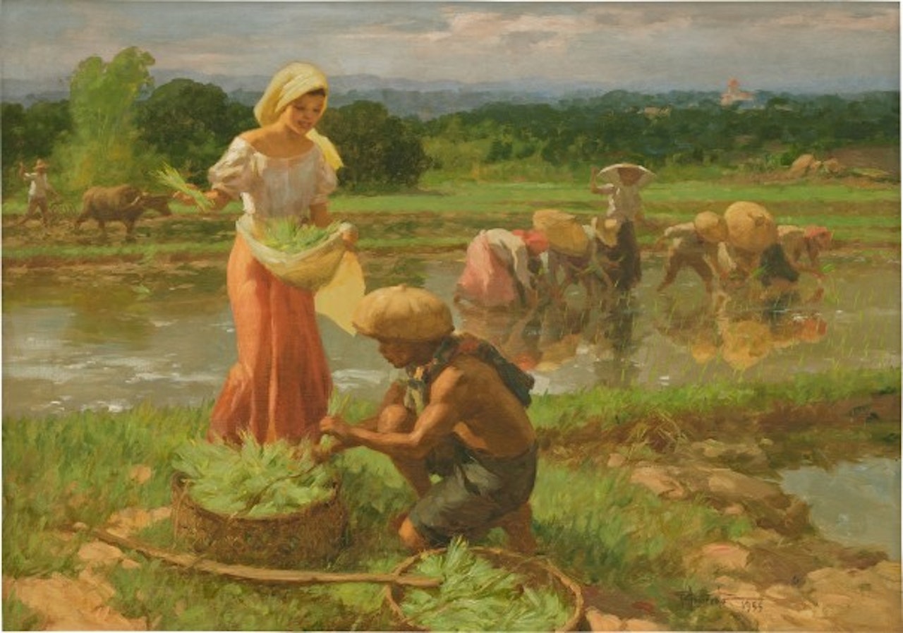 Harvesting Rice by Fernando Amorsolo