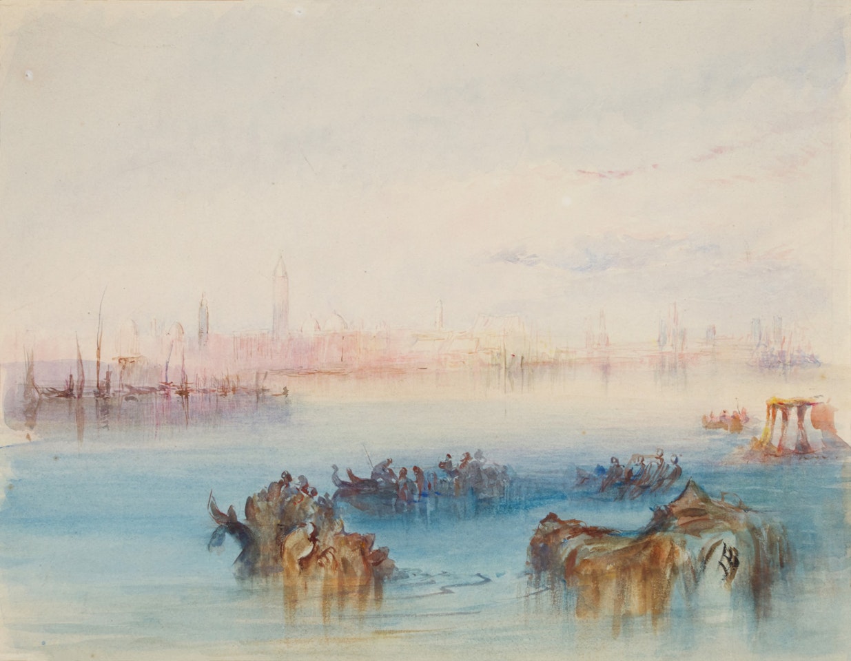 Looking back on Venice from the Canale di San Marco to the East - After J.M.W. Turner, R.A.  by English School