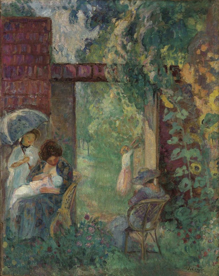 Femmes et enfants dans un jardin en été by Henri Lebasque