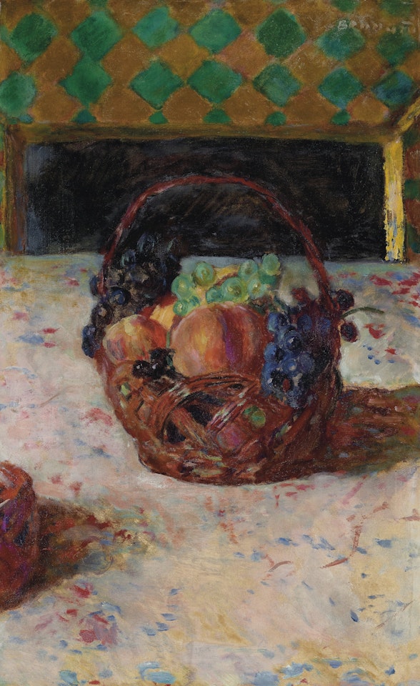 Raisins noirs et pêches ou Panier de fruits by Pierre Bonnard