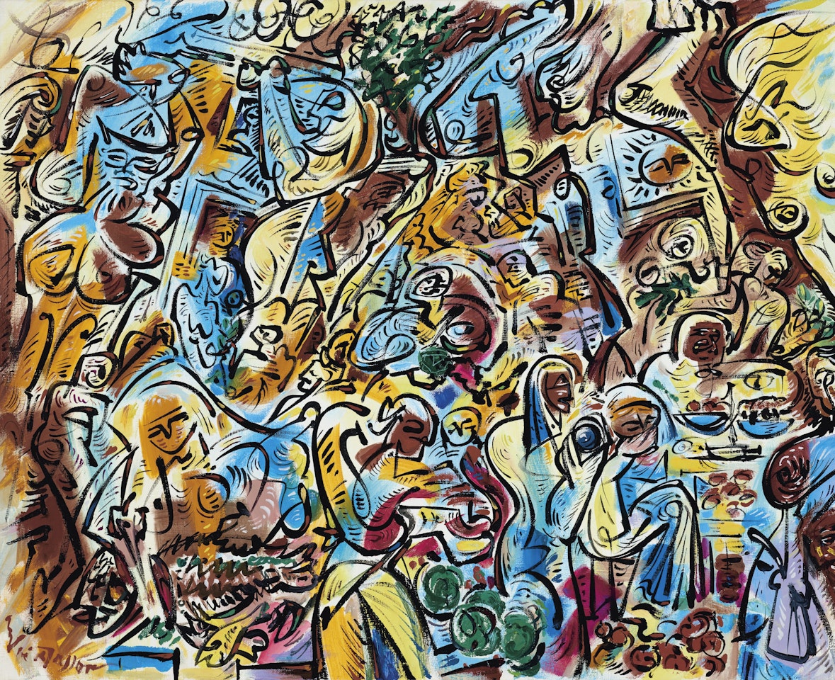 Le marché et les cariatides by André Masson