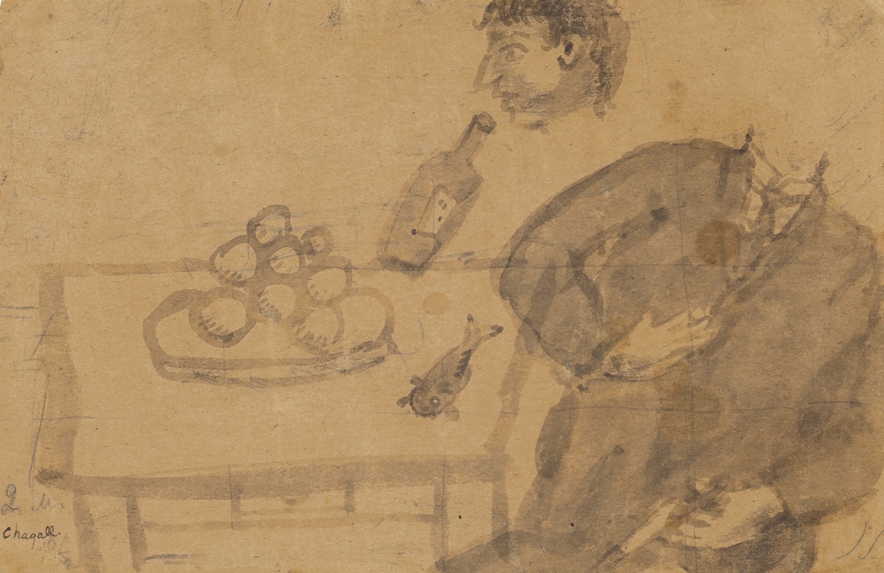 Etude pour Le Buveur ou Le Saoul by Marc Chagall