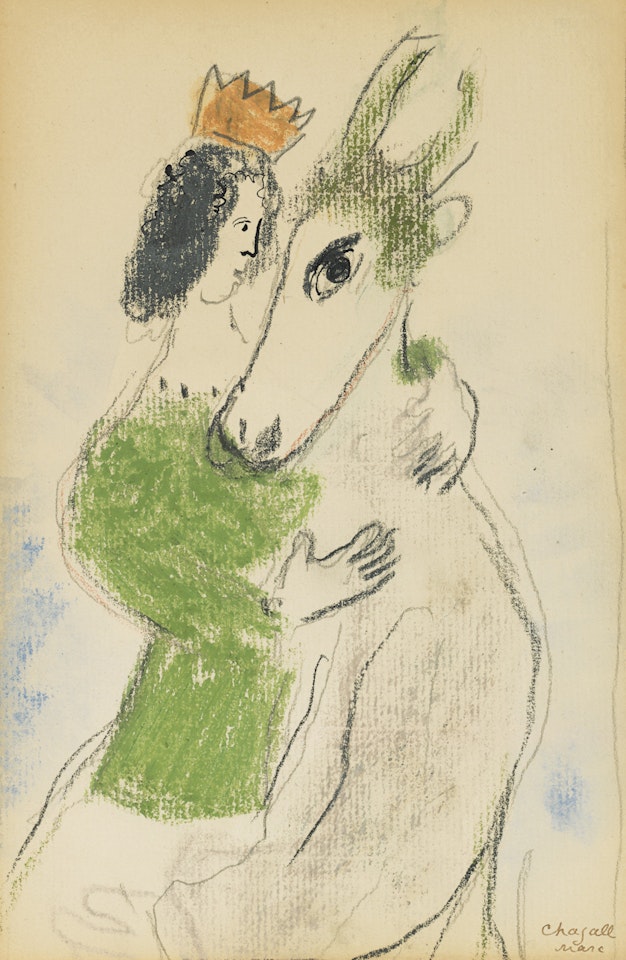 L'âne accueillant le prince by Marc Chagall