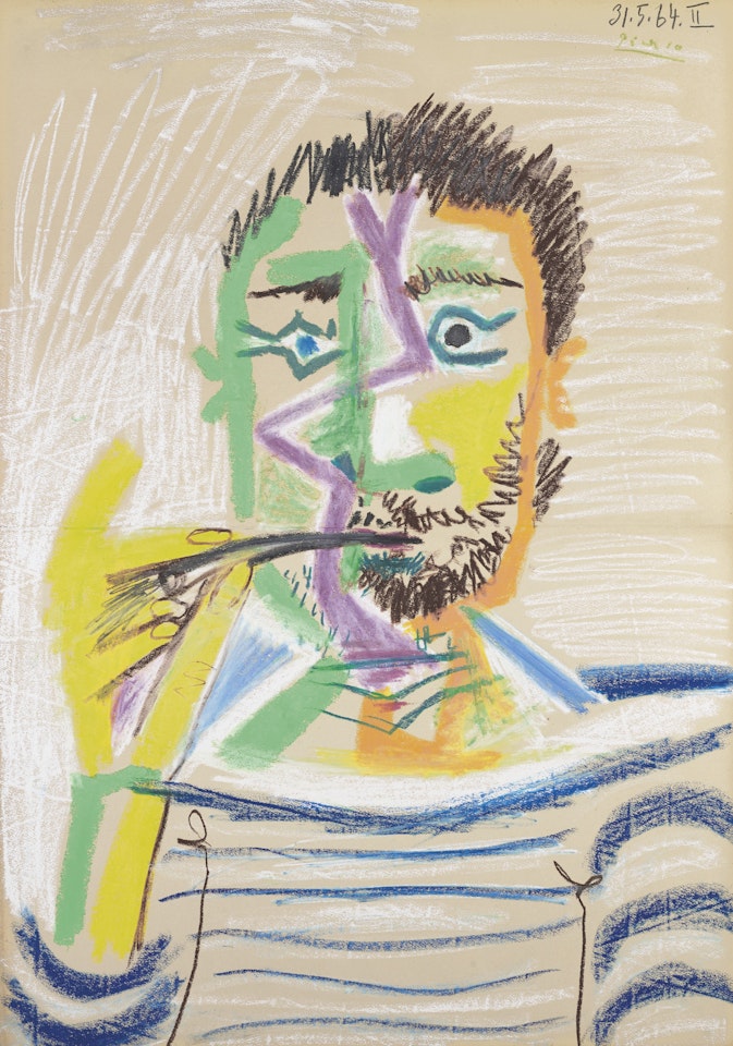 Buste d'homme à la cigarette by Pablo Picasso