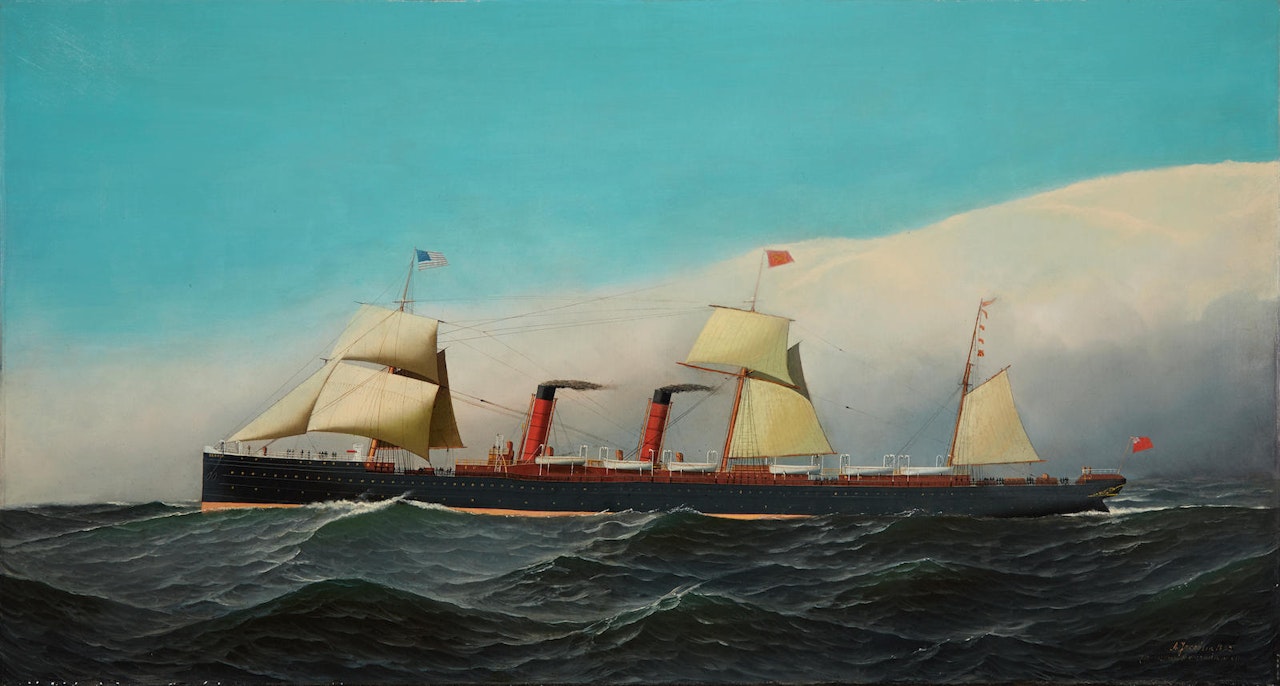 The S.S. Servia at Sea by Antonio Jacobsen