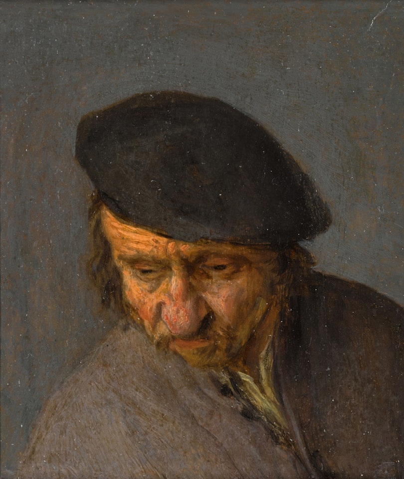 A man wearing a black cap by Adriaen van Ostade