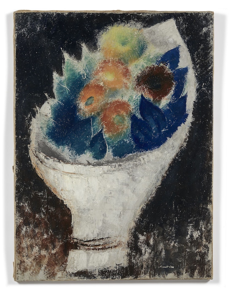 Fleurs dans un papier blanc by Jean Fautrier