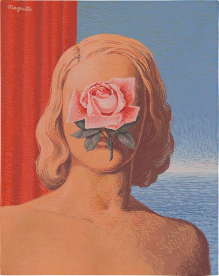 Untitled (Woman's Face covered by a Rose) by René Magritte