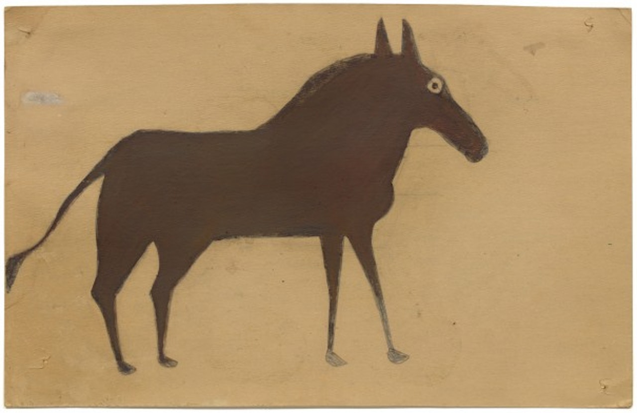 Untitled (Black and Brown Horse) by Bill Traylor
