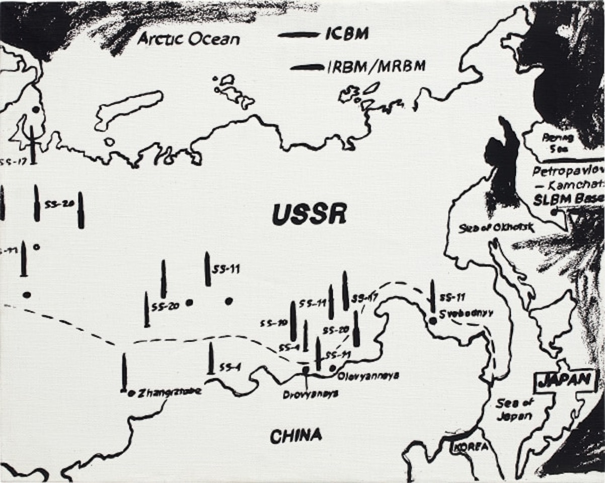 Map of Eastern U.S.S.R. Missile Bases (positive) by Andy Warhol