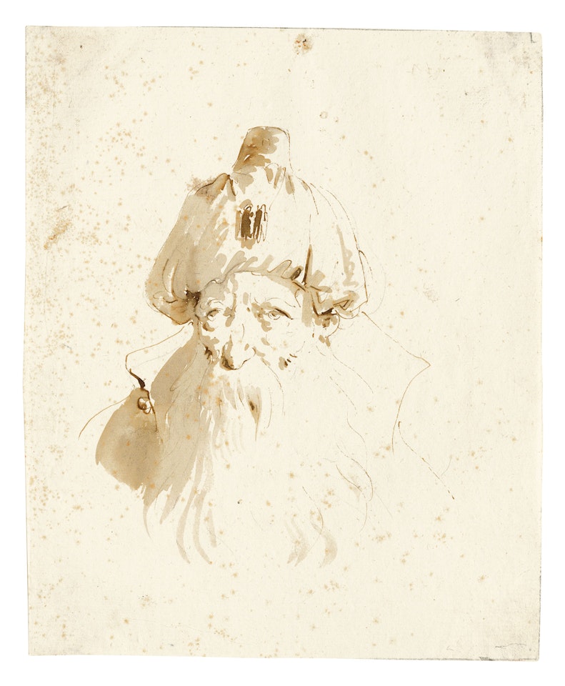 Head of a bearded man wearing a turban by Giovanni Battista Tiepolo