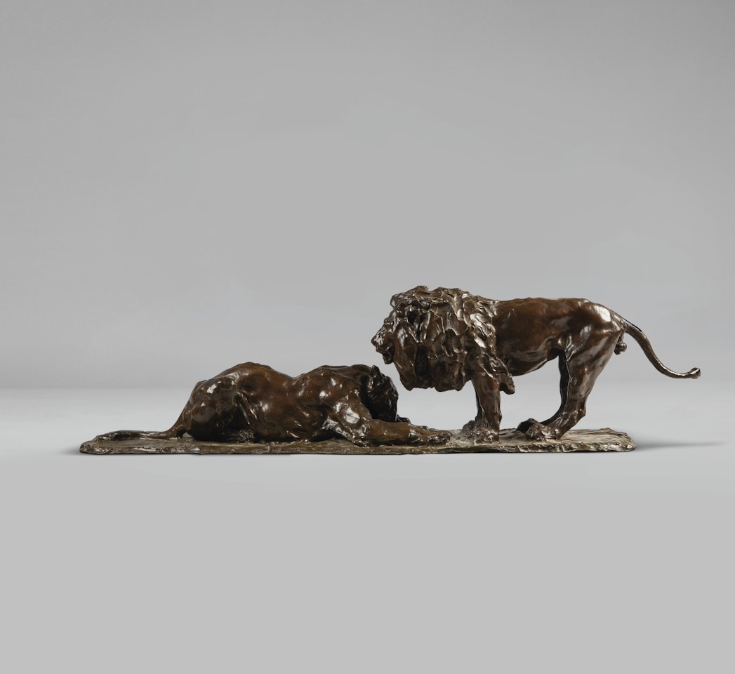 Lion et lionne dévorant  by Rembrandt Bugatti