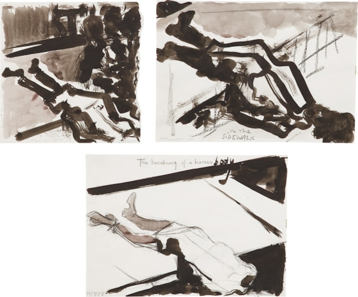 Untitled (On the Sidewalk, Gebroke Liggaam [sic], The Breaking of a Human Body) by Marlene Dumas