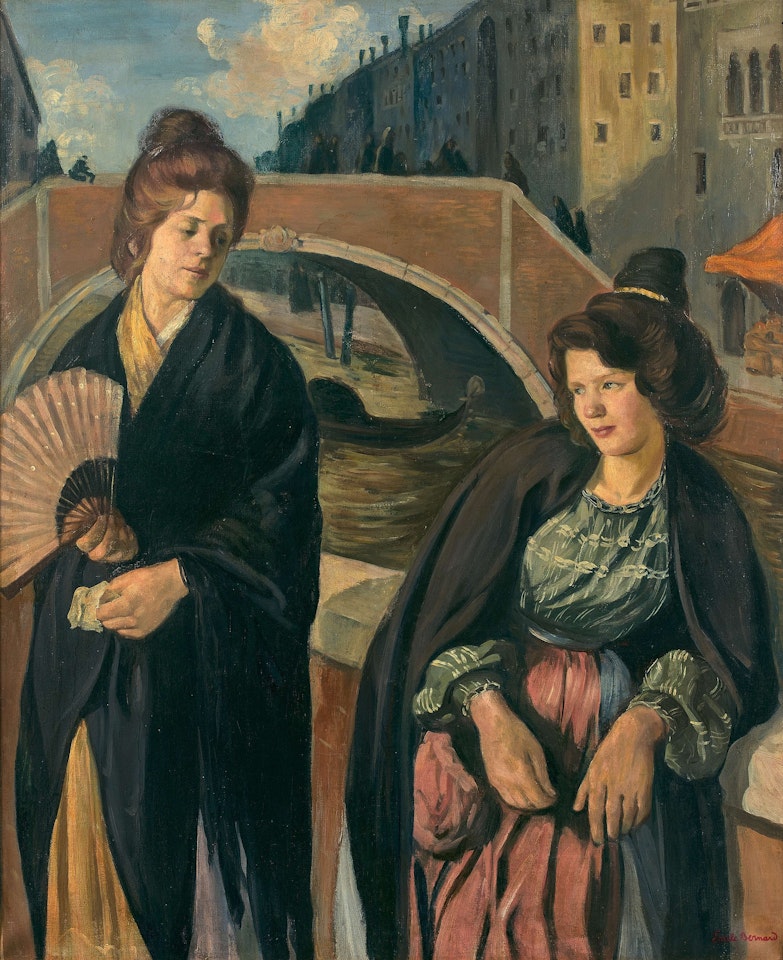 Deux vénitiennes au pont de la Salute by Emile Bernard