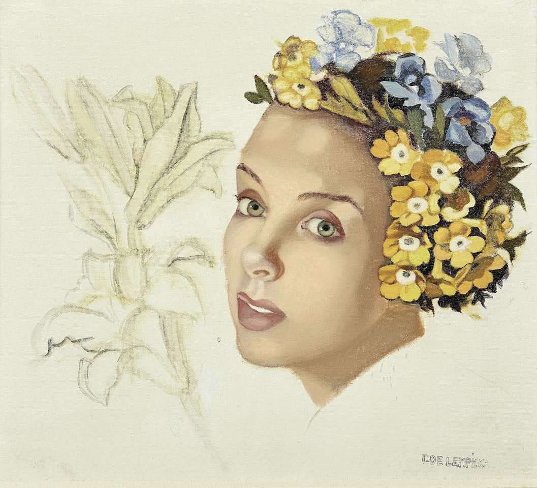 Jeune fille à la couronne de fleurs by Tamara de Lempicka