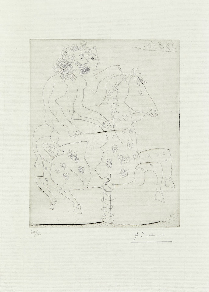 Couple nu à cheval by Pablo Picasso