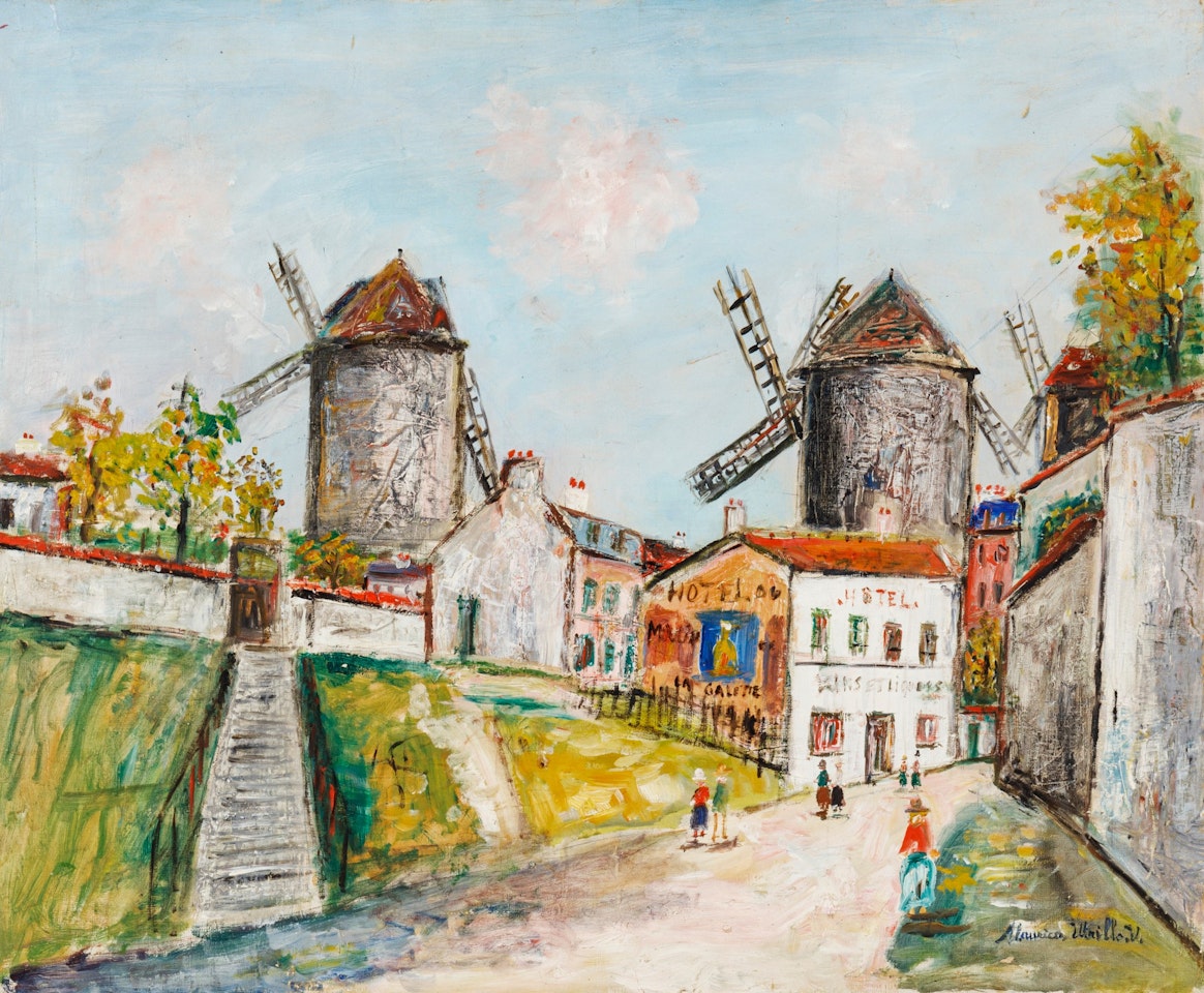 Les Trois moulins, Montmartre by Maurice Utrillo