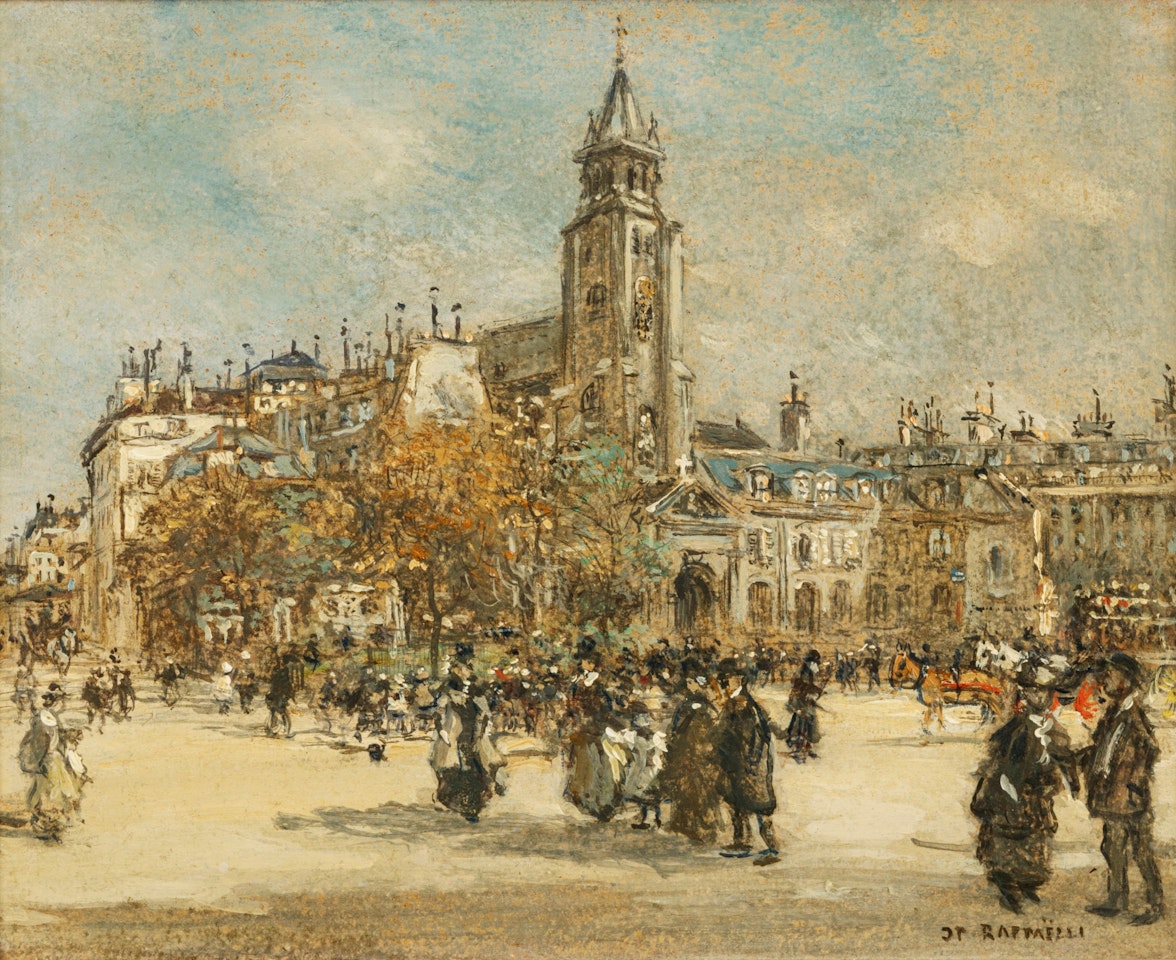 Place de Saint-Germain des Prés, Paris by Jean Francois Raffaelli
