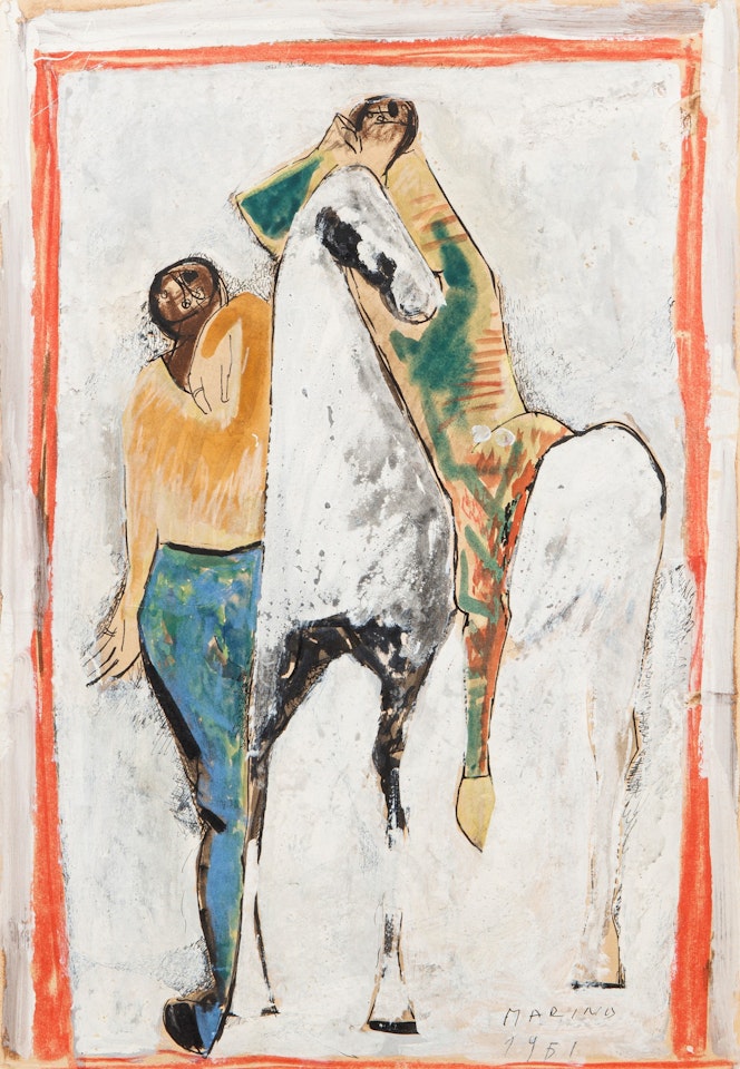 Giocolieri e Cavallo (Jugglers and horse) by Marino Marini