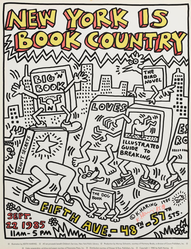 New York is Book Country poster by Keith Haring