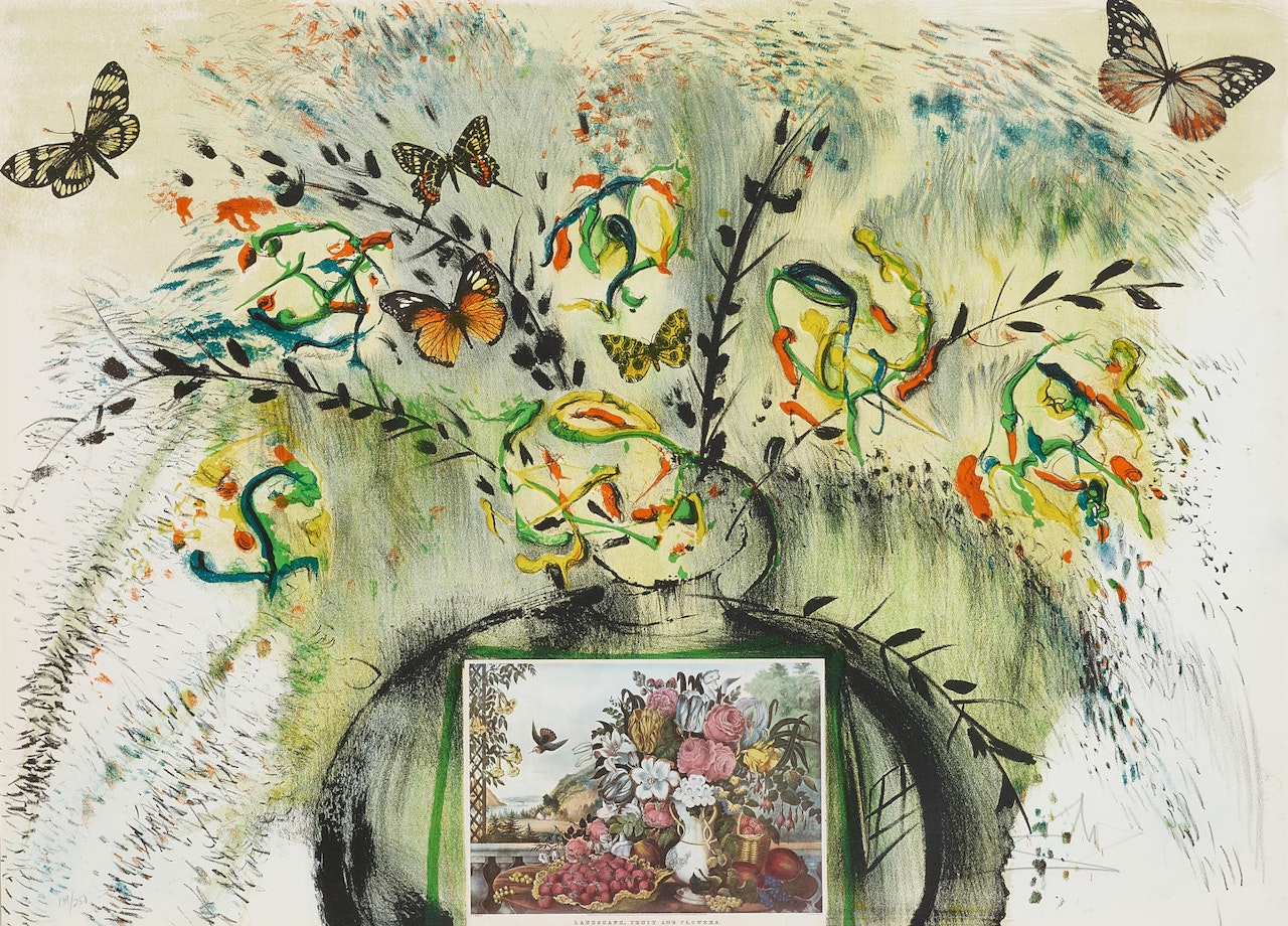Les fleurs et fruite,  from Currier & Ives as Intrepreted by Salvador Dali (F. 71-5C) by Salvador Dali