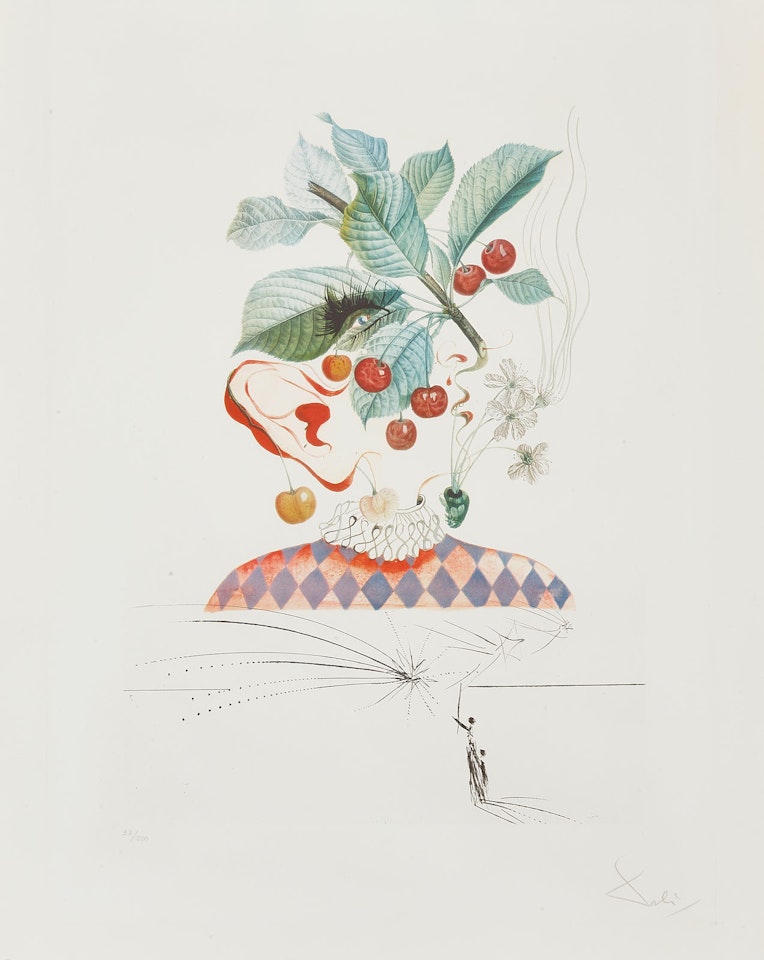 Cerises Pierrot (Cherries),  from FlorDali/Les fruits (F. 69-11G) by Salvador Dali