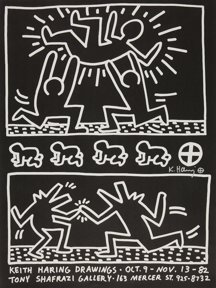 Keith Haring Drawings, Tony Shafrazi Gallery exhibition poster by Keith Haring