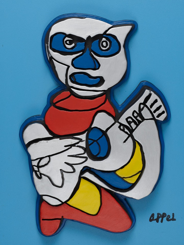 Indigo Blue Singing Hands by Karel Appel