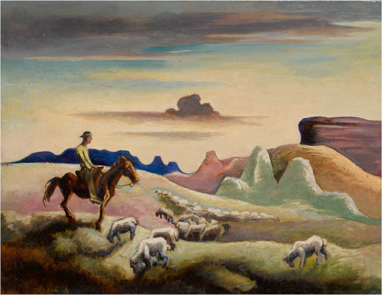 Navajo Sand by Thomas Hart Benton