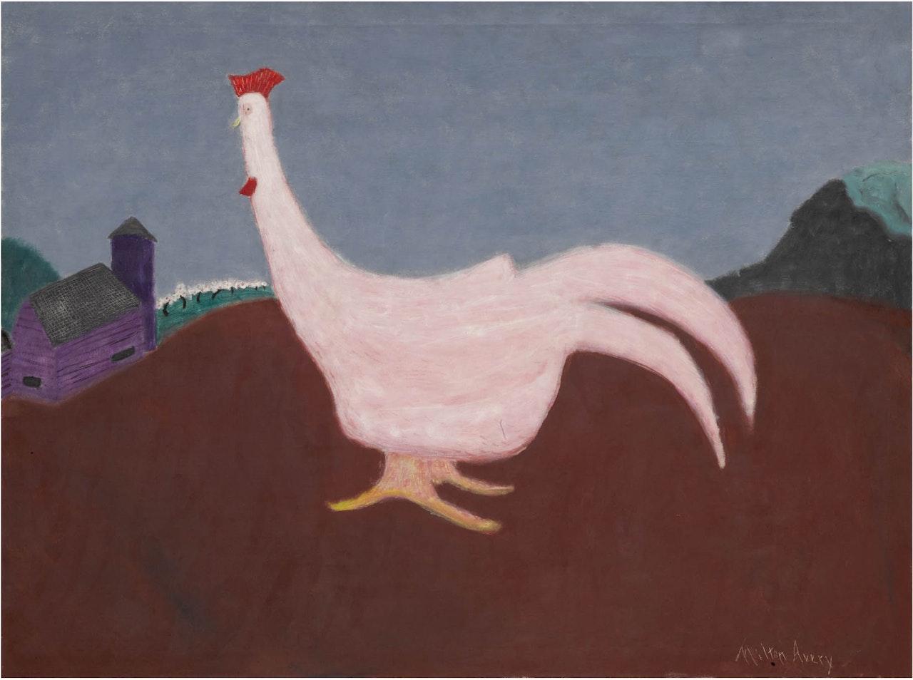 Pink Cock by Milton Avery