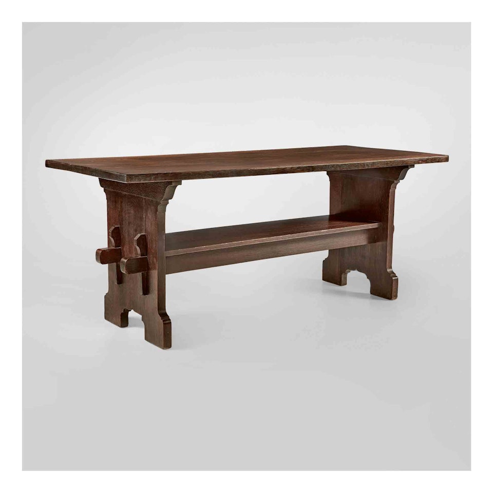 Bungalow Trestle Table, Model No. 445 by Gustav Stickley