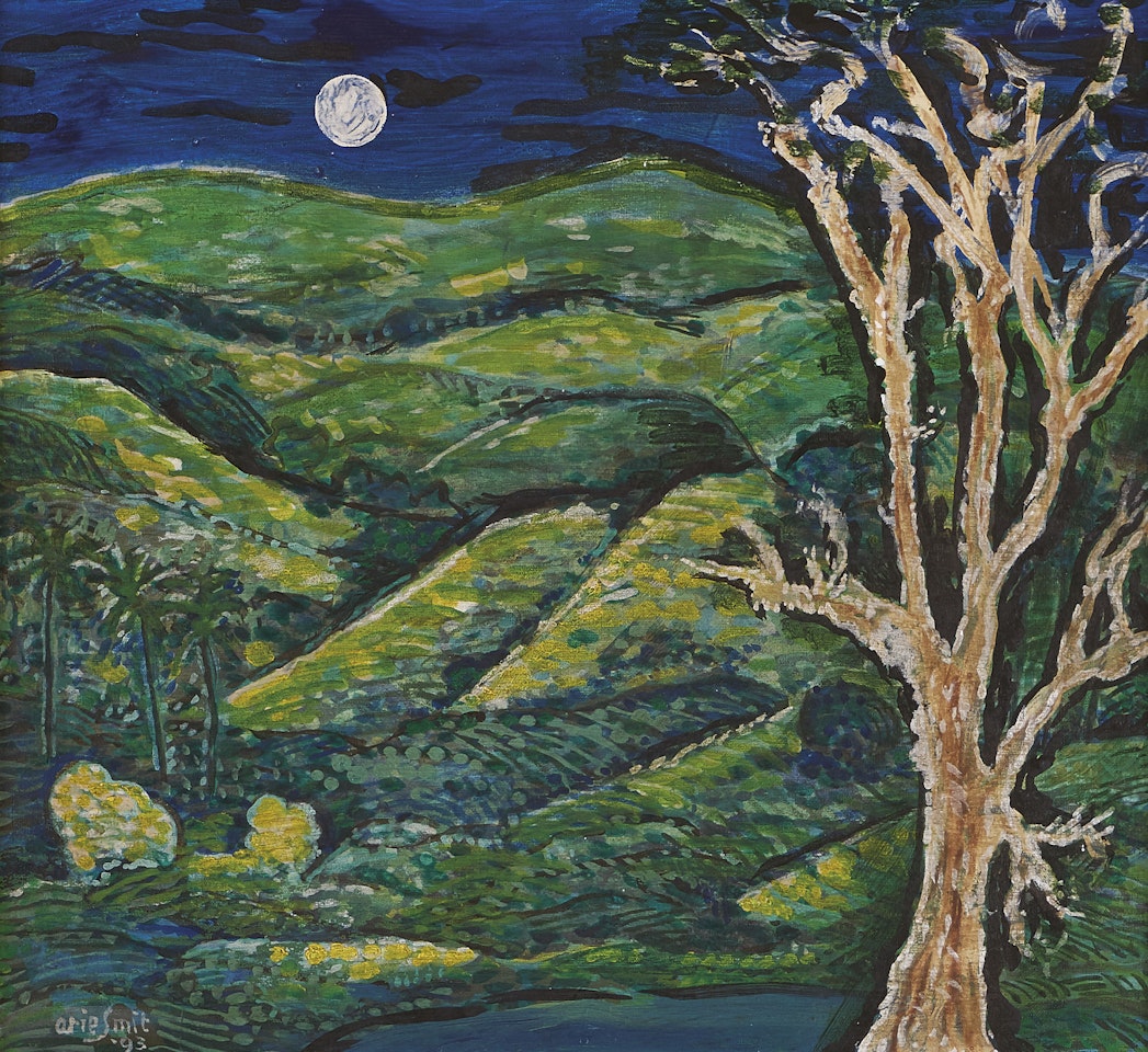 Landscape and Full Moon by Arie Smit